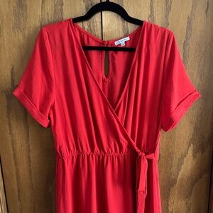 JODIFL Vibrant Red Maxi Dress wrap